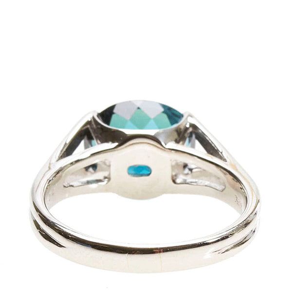 Pt900 プラチナ ブルートルマリン3.24ct ダイヤ0.04ct リング 指輪 レディース 13.5号 【中古】
