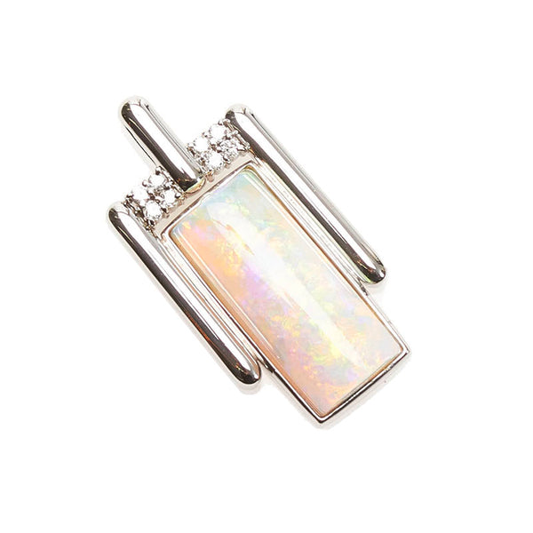 Pt900 プラチナ オパール6.91ct ダイヤ0.13ct ペンダントトップ レディース 【中古】