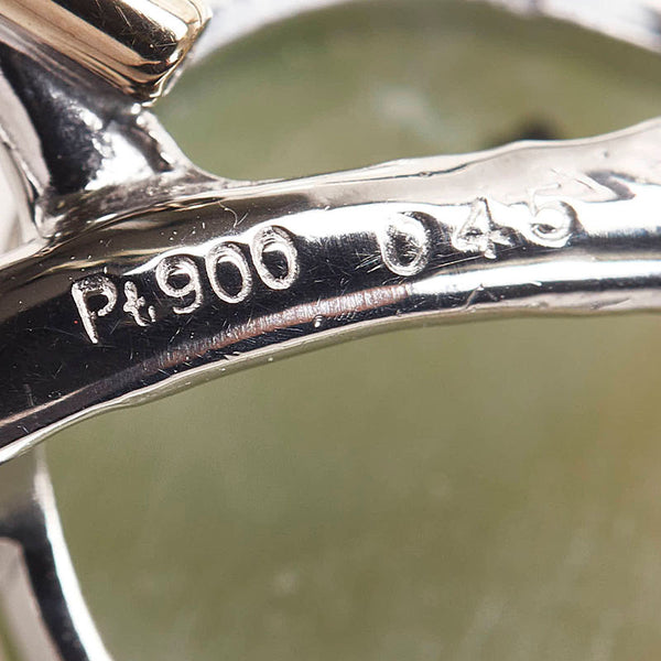 Pt900 プラチナ ネフライトキャッツアイ ダイヤ0.45ct ペンダントトップ レディース 【中古】