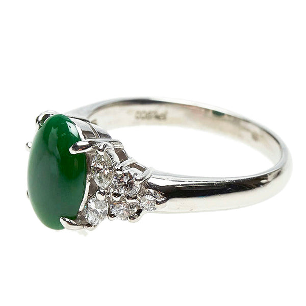 Pt900 プラチナ ひすい1.78ct ダイヤ0.50ct リング 指輪 レディース 13.5号 【中古】