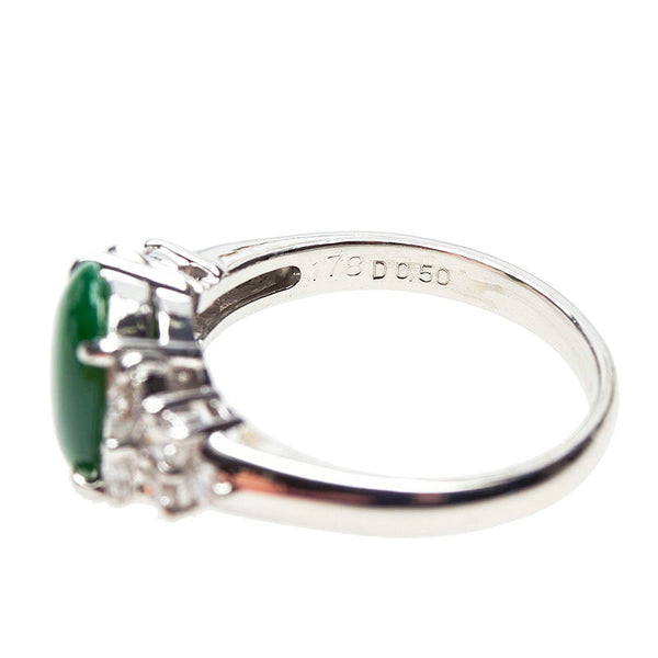Pt900 プラチナ ひすい1.78ct ダイヤ0.50ct リング 指輪 レディース 13.5号 【中古】