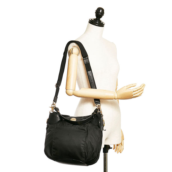 オロビアンコ ハンドバッグ ショルダーバッグ２WAY ブラック ナイロン レザー レディース Orobianco 【中古】