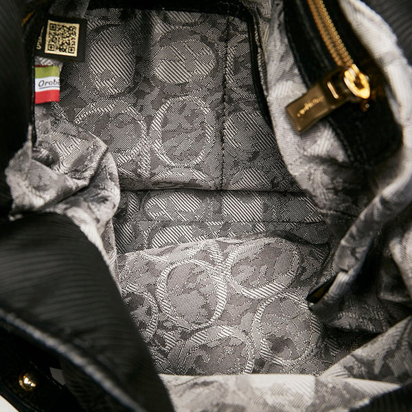 オロビアンコ ハンドバッグ ショルダーバッグ２WAY ブラック ナイロン レザー レディース Orobianco 【中古】