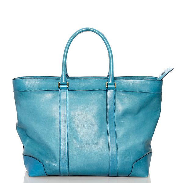 コーチ トートバッグ 70487 ブルー 水色 レザー レディース COACH 【中古】