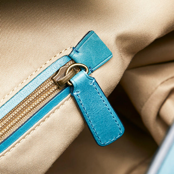 コーチ トートバッグ 70487 ブルー 水色 レザー レディース COACH 【中古】