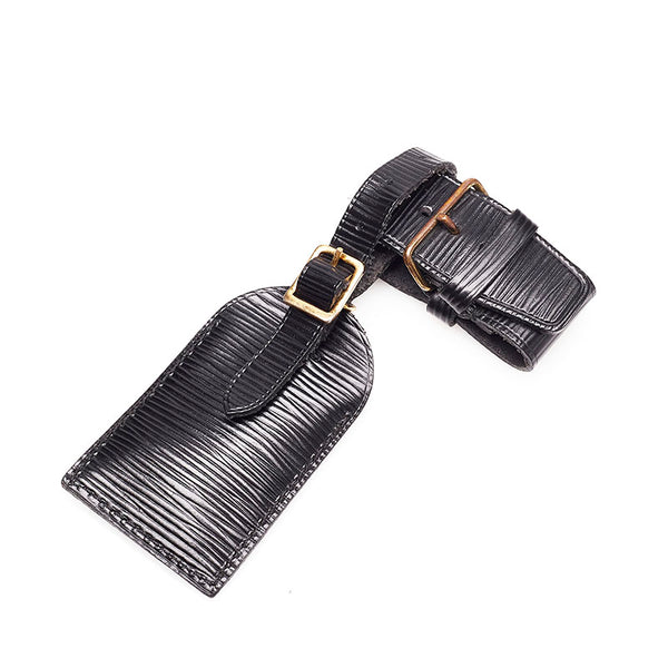 ルイ ヴィトン ブラック レザー エピ ポワニエ ネームタグ レディース LOUIS VUITTON 【中古】