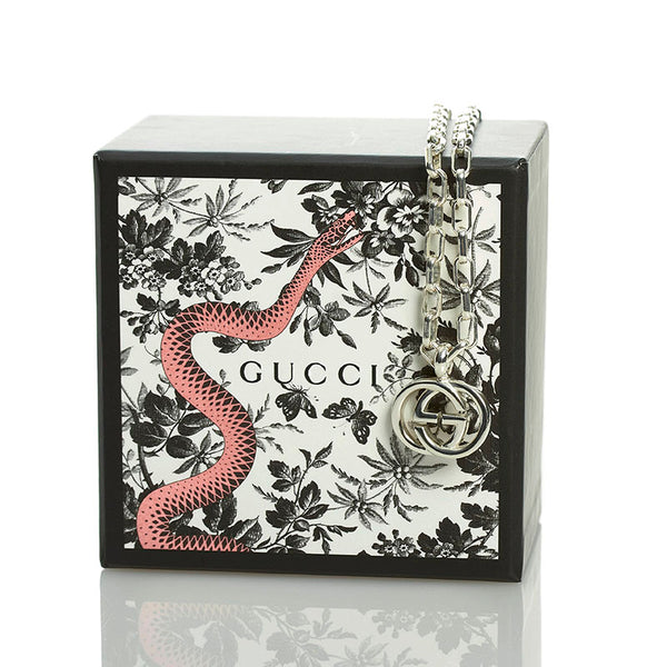 グッチ GGロゴ インターロッキングG ネックレス 295710 J8400 8106 シルバー SV925 シルバー レディース GUCCI 【中古】