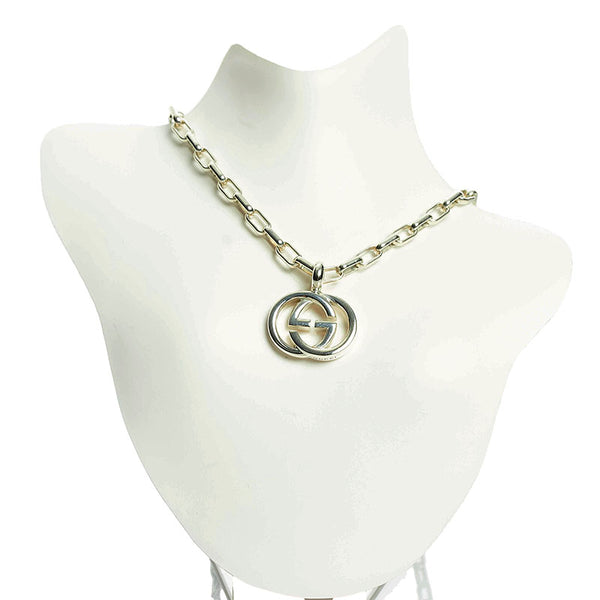 グッチ GGロゴ インターロッキングG ネックレス 295710 J8400 8106 シルバー SV925 シルバー レディース GUCCI 【中古】