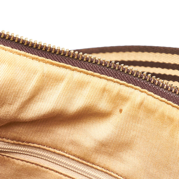バーバリー ショルダーバッグ ベージュ ブラウン キャンバス レザー レディース BURBERRY 【中古】