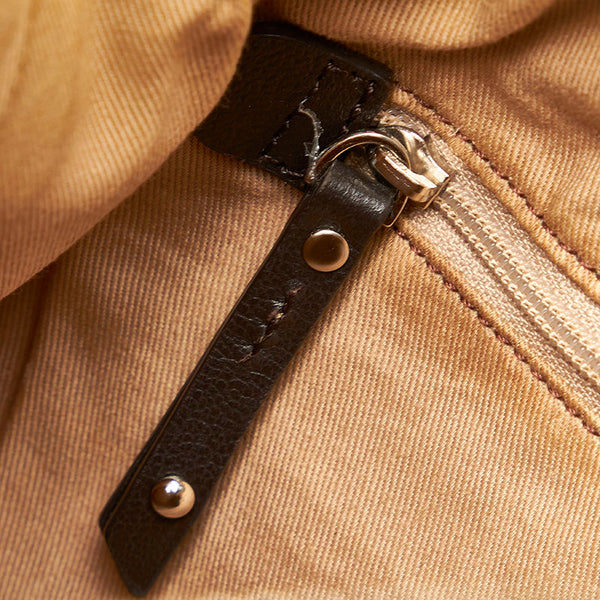 バーバリー ショルダーバッグ ベージュ ブラウン キャンバス レザー レディース BURBERRY 【中古】