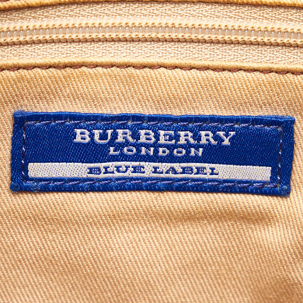 バーバリー ショルダーバッグ ベージュ ブラウン キャンバス レザー レディース BURBERRY 【中古】