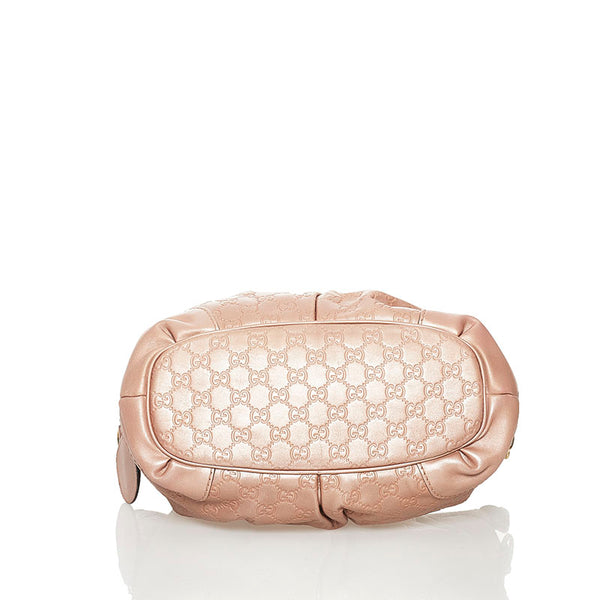 グッチ グッチシマ スーキー ハンドバッグ 247902 メタリックベージュ レザー レディース GUCCI 【中古】