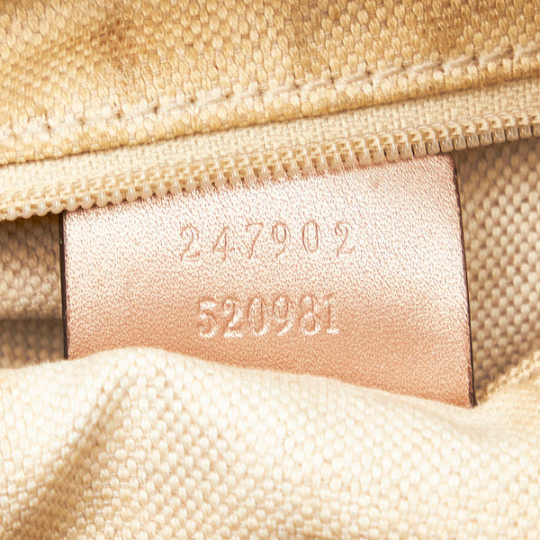 グッチ グッチシマ スーキー ハンドバッグ 247902 メタリックベージュ レザー レディース GUCCI 【中古】