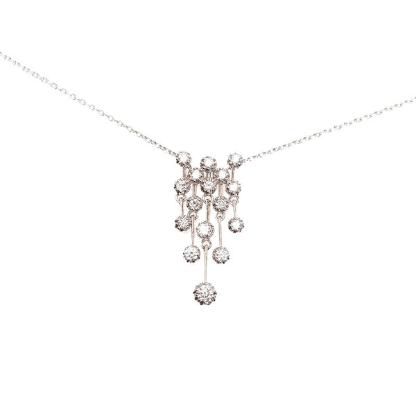 スタージュエリー K18WG ホワイトゴールド ダイヤ0.54ct ネックレス レディース STAR JEWELRY 【中古】