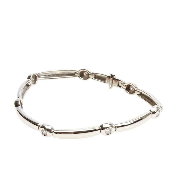 Pt850 プラチナ ダイヤ0.50ct ブレスレット レディース 【中古】