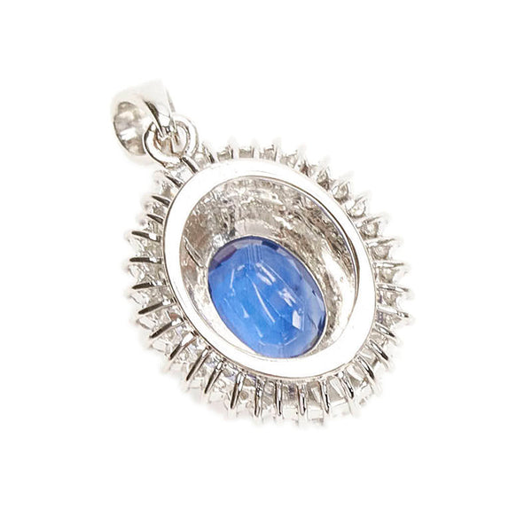 Pt900 プラチナ サファイア2.33ct ダイヤ0.71ct ペンダントトップ レディース 【中古】