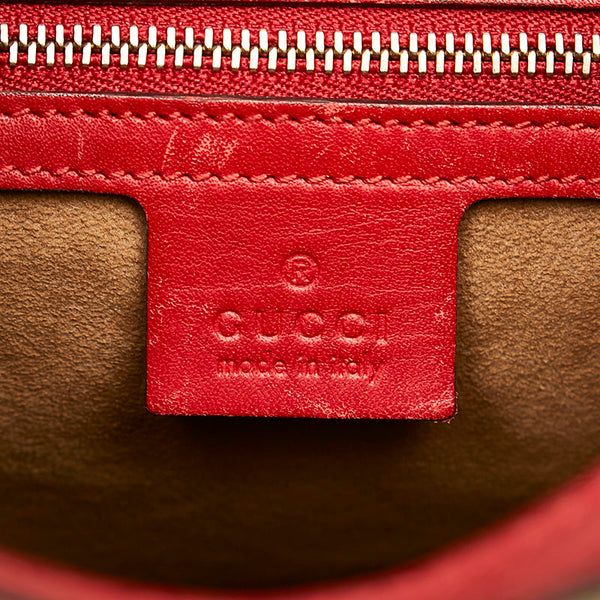 グッチ GGスプリーム ホーボー ショルダーバッグ 414930 ピンク レッド PVC レザー レディース GUCCI 【中古】