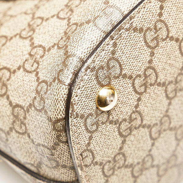 グッチ GGスプリーム ホーボー ショルダーバッグ 414930 ピンク レッド PVC レザー レディース GUCCI 【中古】