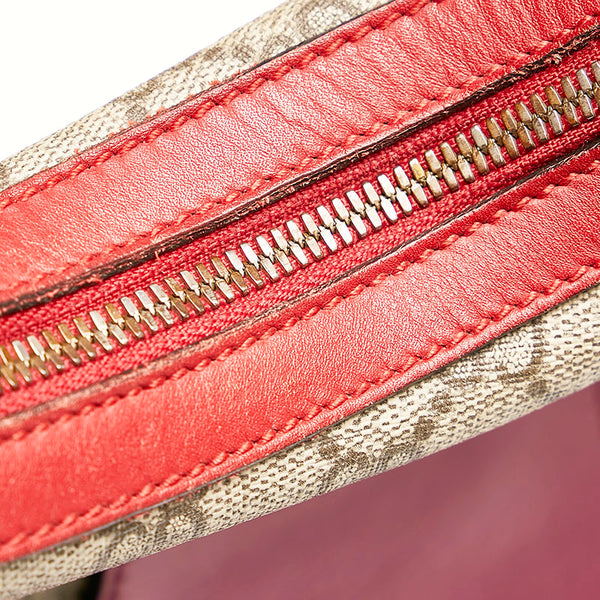 グッチ GGスプリーム ホーボー ショルダーバッグ 414930 ピンク レッド PVC レザー レディース GUCCI 【中古】