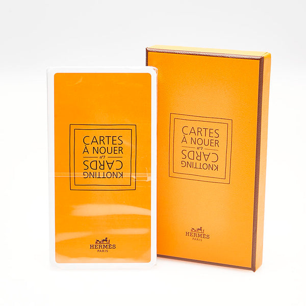 エルメス スカーフ巻き方アレンジカード ノッティングカード ホワイト オレンジ 紙 レディース HERMES 【中古】