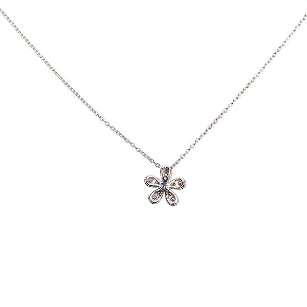 タサキ K18WG ホワイトゴールド ダイヤ0.15ct ネックレス レディース TASAKI 【中古】