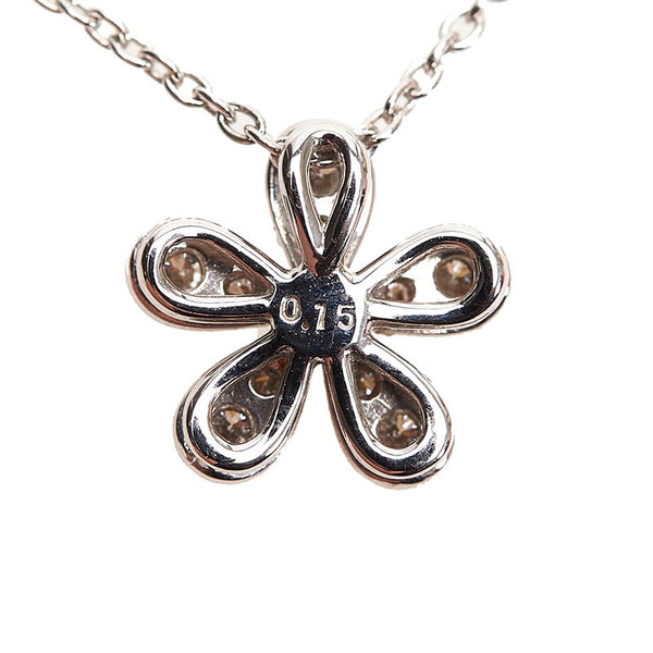 タサキ K18WG ホワイトゴールド ダイヤ0.15ct ネックレス レディース TASAKI 【中古】