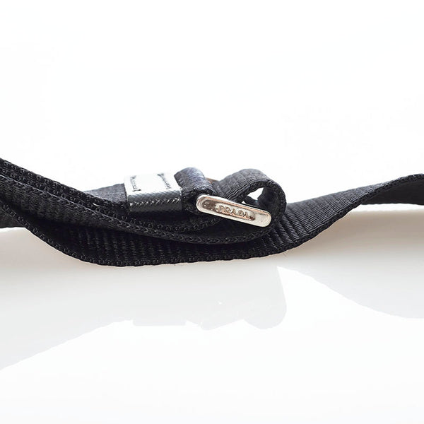 プラダ ショルダーストラップ ブラック ナイロン レザー レディース PRADA 【中古】