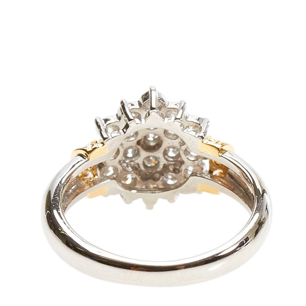 Pt900 プラチナ K18YG イエローゴールド コンビ ダイヤ0.70ct リング 指輪 レディース 8号 【中古】