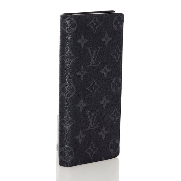 ルイ ヴィトン モノグラム エクリプス ポルトフォイユ ブラザ 長財布 M61697 グレー ブラック PVC メンズ LOUIS VUITTON 【中古】