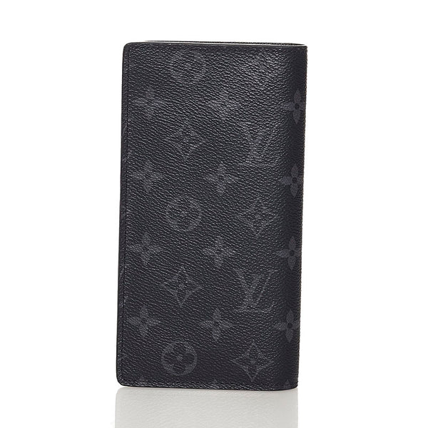 ルイ ヴィトン モノグラム エクリプス ポルトフォイユ ブラザ 長財布 M61697 グレー ブラック PVC メンズ LOUIS VUITTON 【中古】