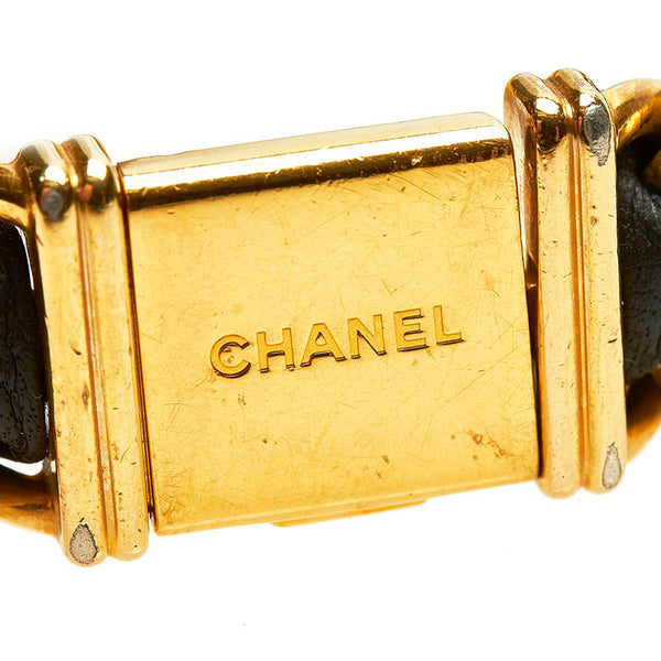 シャネル プルミエール L 腕時計 H0001  クオーツ ブラック文字盤 メッキ レディース CHANEL 【中古】