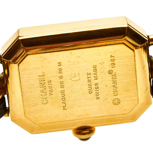 シャネル プルミエール L 腕時計 H0001  クオーツ ブラック文字盤 メッキ レディース CHANEL 【中古】