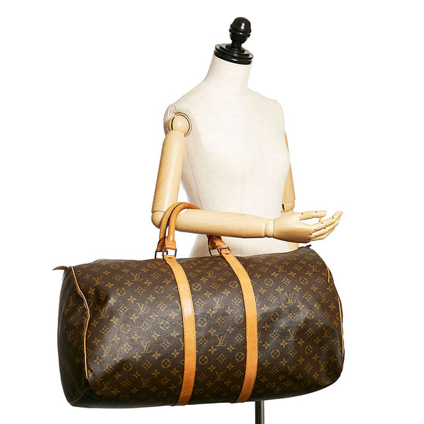 ルイ ヴィトン モノグラム キーポル55 ボストンバッグ M41426 ブラウン PVC レザー レディース LOUIS VUITTON 【中古】