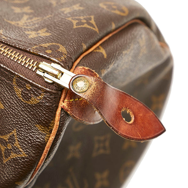 ルイ ヴィトン モノグラム スピーディ35 ハンドバッグ ミニボストン M41524 ブラウン PVC レザー レディース LOUIS VUITTON 【中古】