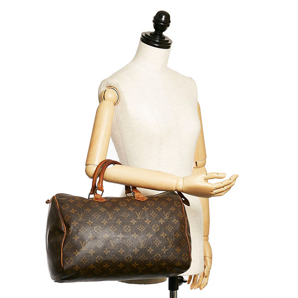 ルイ ヴィトン モノグラム スピーディ35 ハンドバッグ ミニボストン M41524 ブラウン PVC レザー レディース LOUIS VUITTON 【中古】