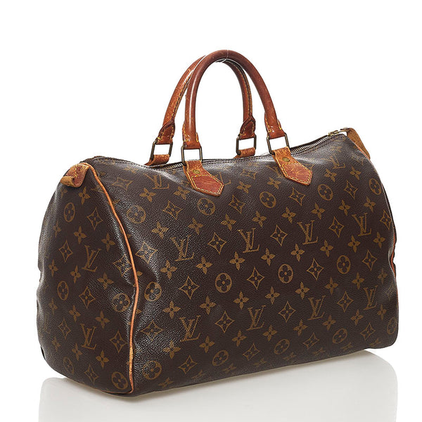 ルイ ヴィトン モノグラム スピーディ35 ハンドバッグ ミニボストン M41524 ブラウン PVC レザー レディース LOUIS VUITTON 【中古】