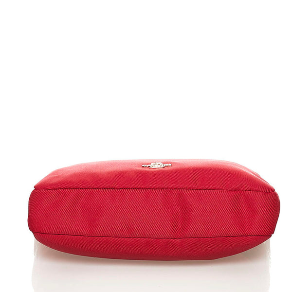 コーチ ソーヤー クロスボディ 斜め掛け ショルダーバッグ  レッド キャンバス レザー レディース COACH 【中古】