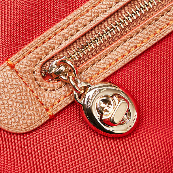 コーチ ソーヤー クロスボディ 斜め掛け ショルダーバッグ  レッド キャンバス レザー レディース COACH 【中古】