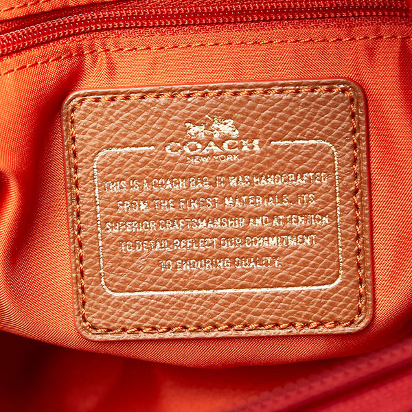 コーチ ソーヤー クロスボディ 斜め掛け ショルダーバッグ  レッド キャンバス レザー レディース COACH 【中古】