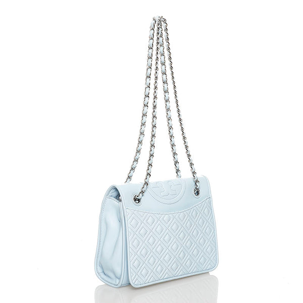 トリーバーチ チェーン ショルダーバッグ ライトブルー レザー レディース Tory Burch 【中古】