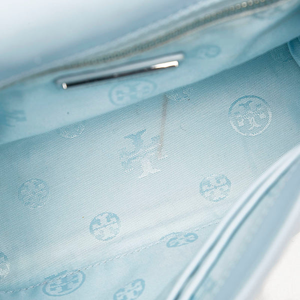 トリーバーチ チェーン ショルダーバッグ ライトブルー レザー レディース Tory Burch 【中古】