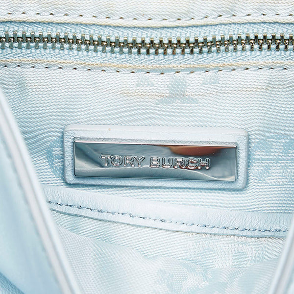 トリーバーチ チェーン ショルダーバッグ ライトブルー レザー レディース Tory Burch 【中古】