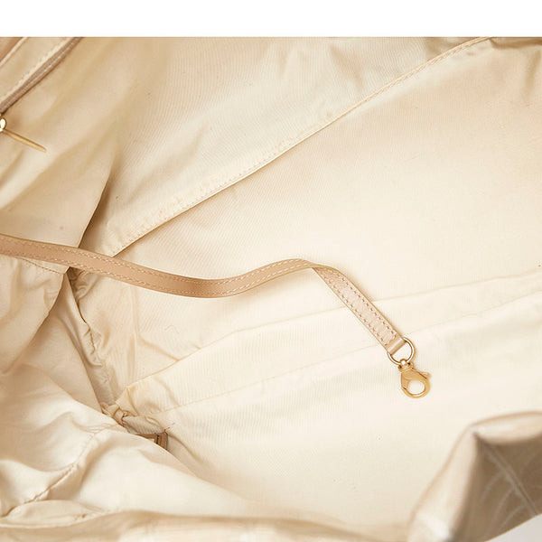 シャネル ニュートラベル トートバッグ ハンドバッグ ベージュ ナイロン レザー レディース CHANEL 【中古】