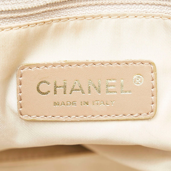 シャネル ニュートラベル トートバッグ ハンドバッグ ベージュ ナイロン レザー レディース CHANEL 【中古】