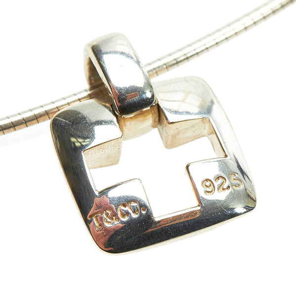 ティファニー SV925 シルバー オープンクロス スクエア オメガ チョーカー レディース TIFFANY&Co. 【中古】