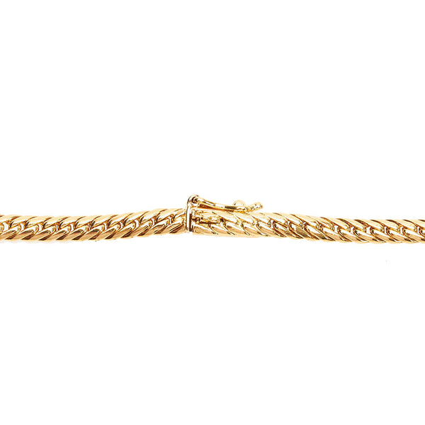 ミキモト K18YG イエローゴールド ダイヤ1.36ct サファイア0.65ct ハート ネックレス レディース MIKIMOTO 【中古】