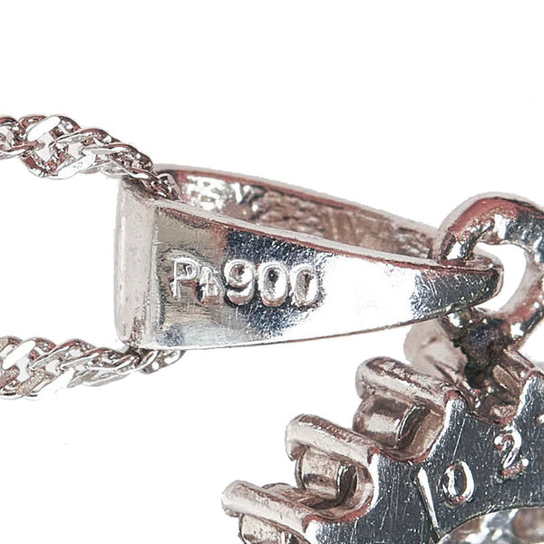 Pt900 プラチナ Pt850 プラチナ サファイア1.02ct ダイヤ0.50ct ネックレス レディース 【中古】