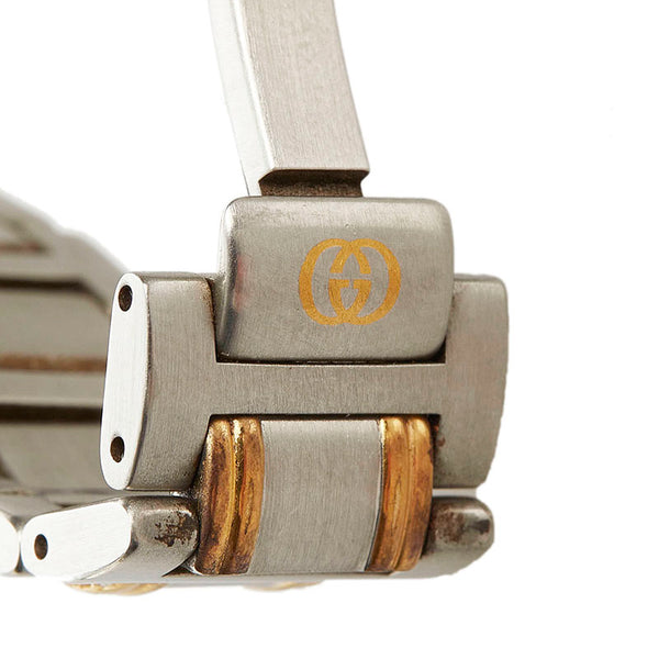 グッチ 11P 腕時計 9000M クオーツ ブラック文字盤 ステンレススチール レディース GUCCI 【中古】