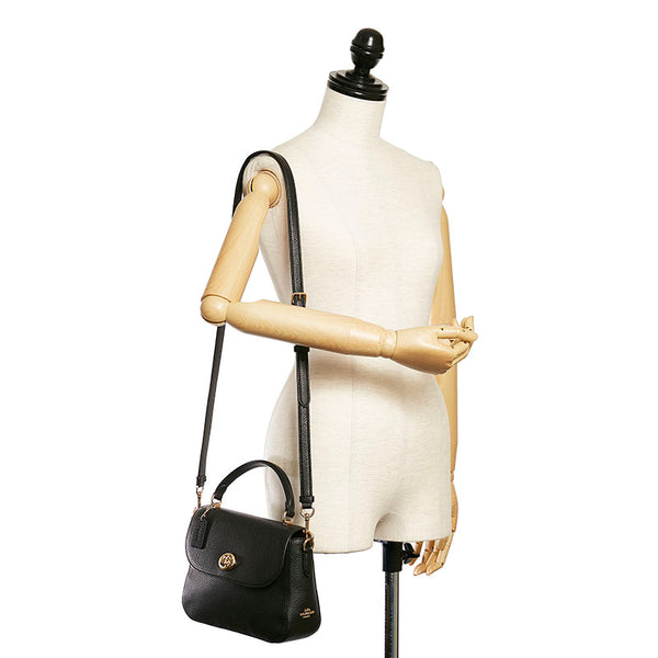 コーチ ハンドバッグ ショルダーバッグ 2WAY ブラック レザー レディース COACH 【中古】