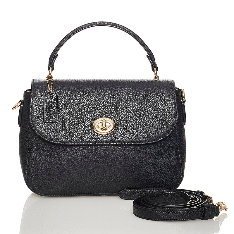 コーチ ハンドバッグ ショルダーバッグ 2WAY ブラック レザー レディース COACH 【中古】